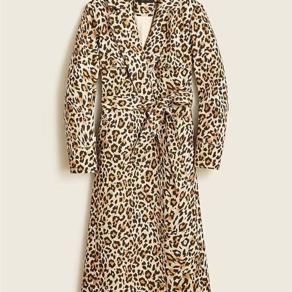 J.Crew Collection Leopard Tailored Trench Coat